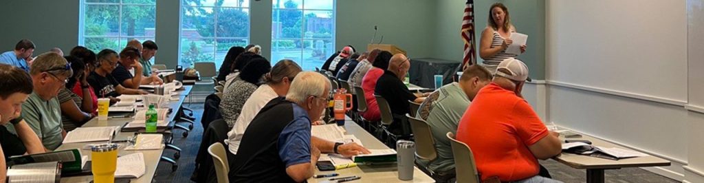 HSRC's Kristel Robison leads a CPS Technician training session.